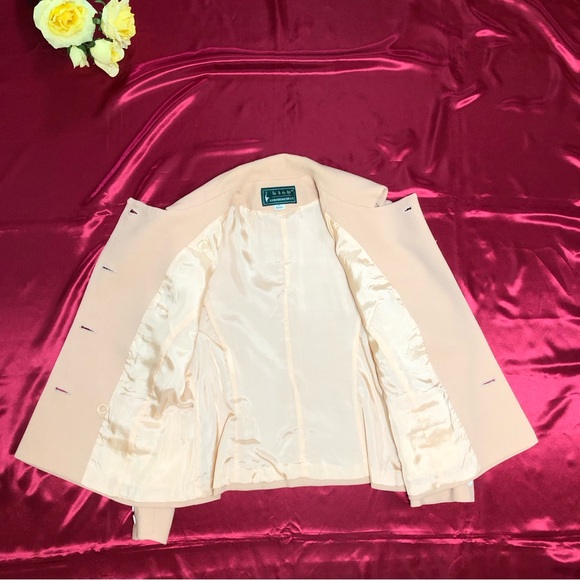 100% Wool Women Double Breasted Suit Set/Peachy Color - Picture 10 of 16